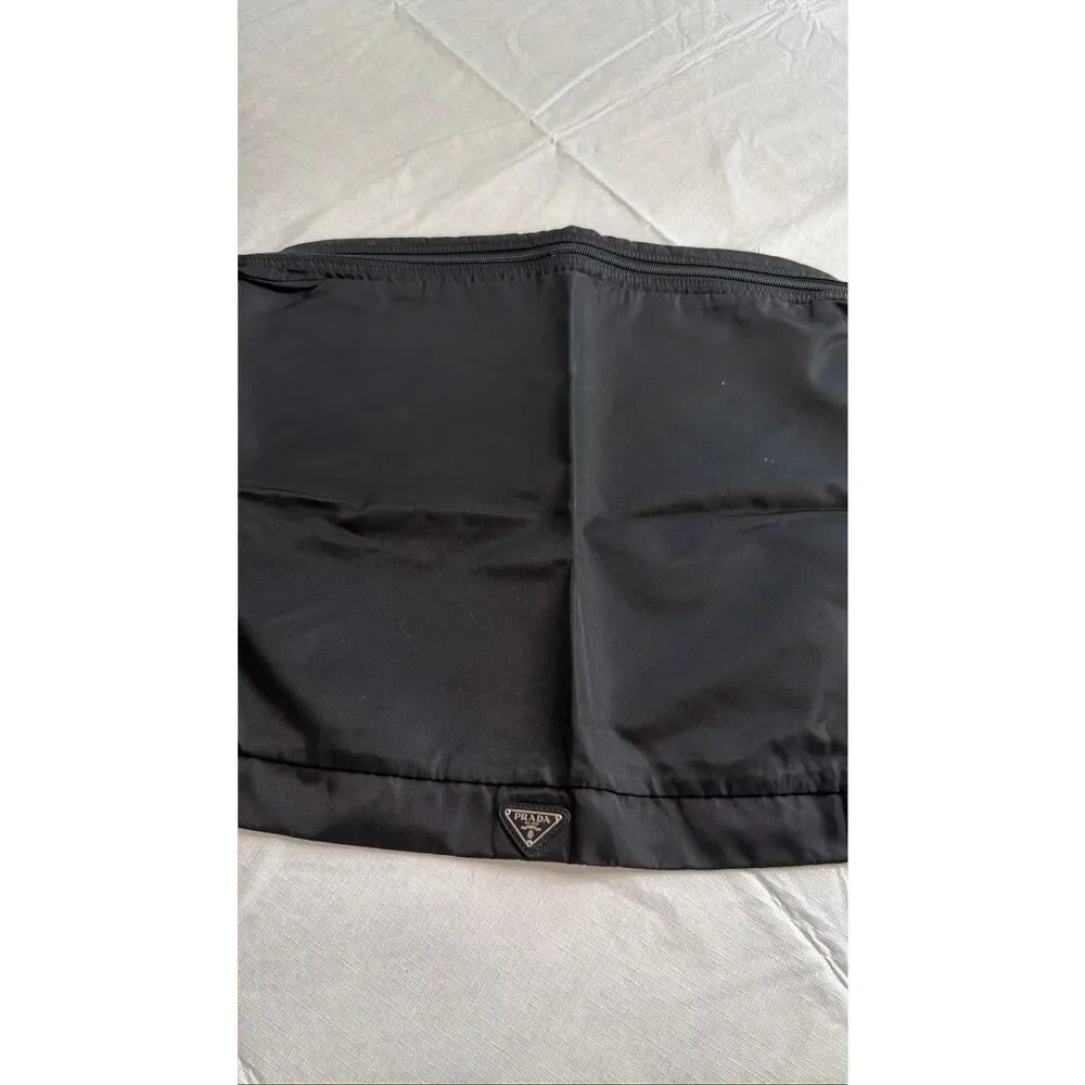 Prada Black Nylon Garment Bag Travel Suit Carrier Foldable Made In Italy